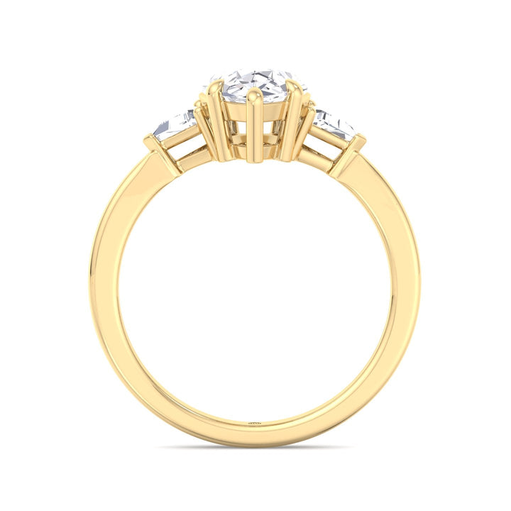 Pear Shape Engagement Ring with Tapered Side Stones