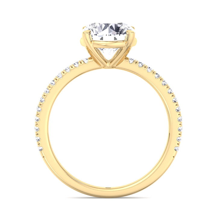 Round Cut   Engagement Ring with Sidestones