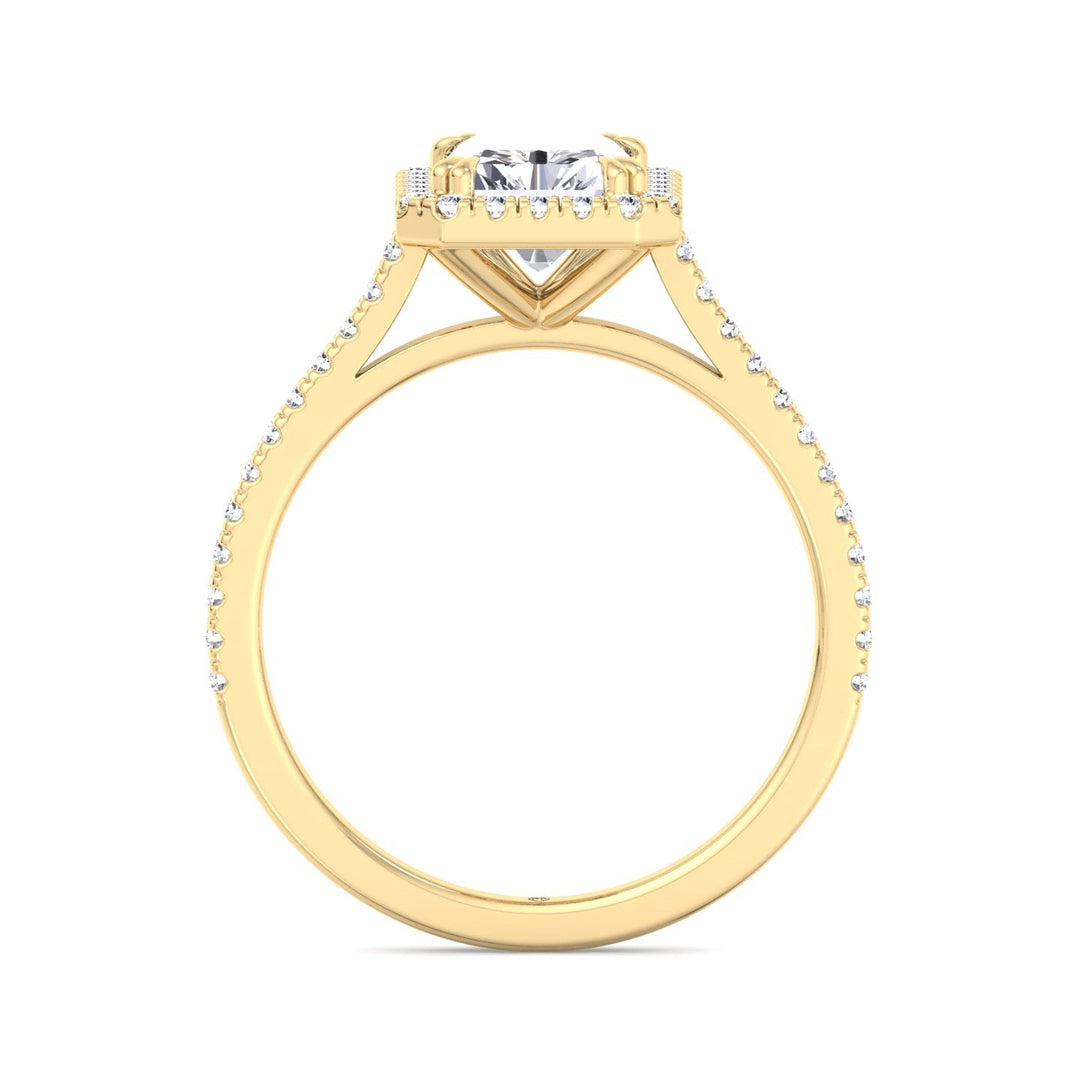 Radiant Cut Engagement Ring With Pavé Band