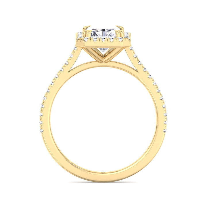Radiant Cut Engagement Ring With Pavé Band