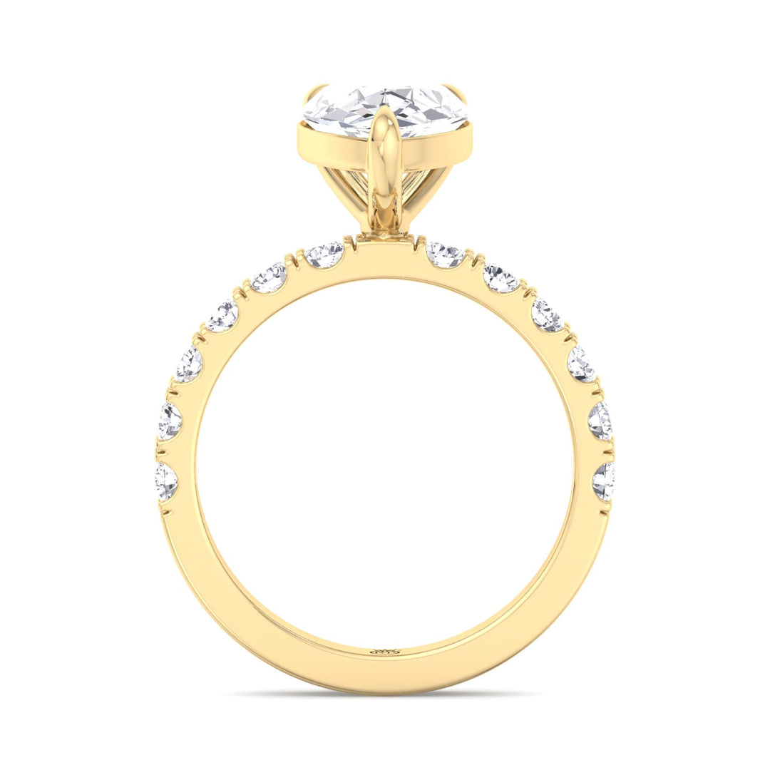 Pear Shape Ring with Sidestones