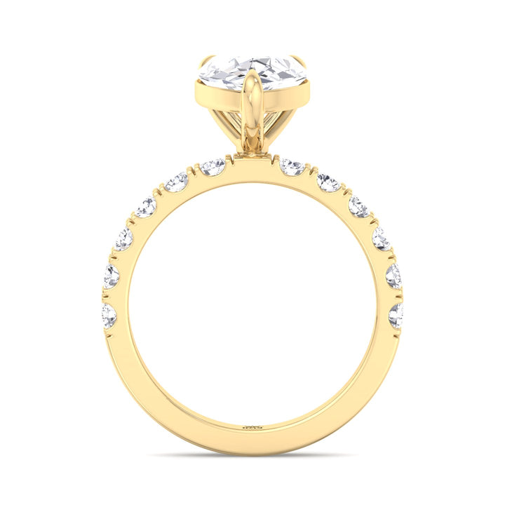Pear Shape Ring with Sidestones