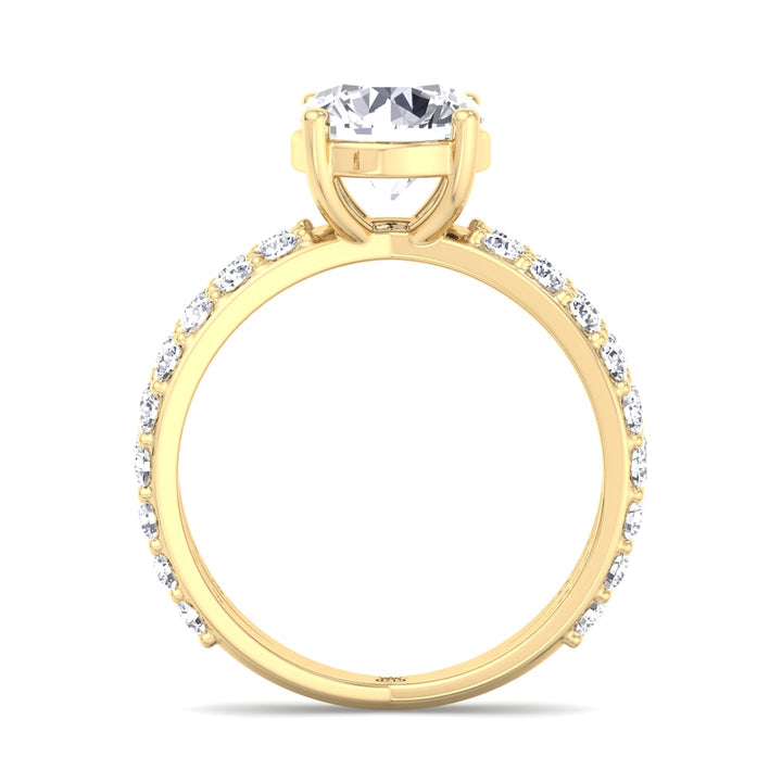 Round Cut Engagement Ring With Double Band