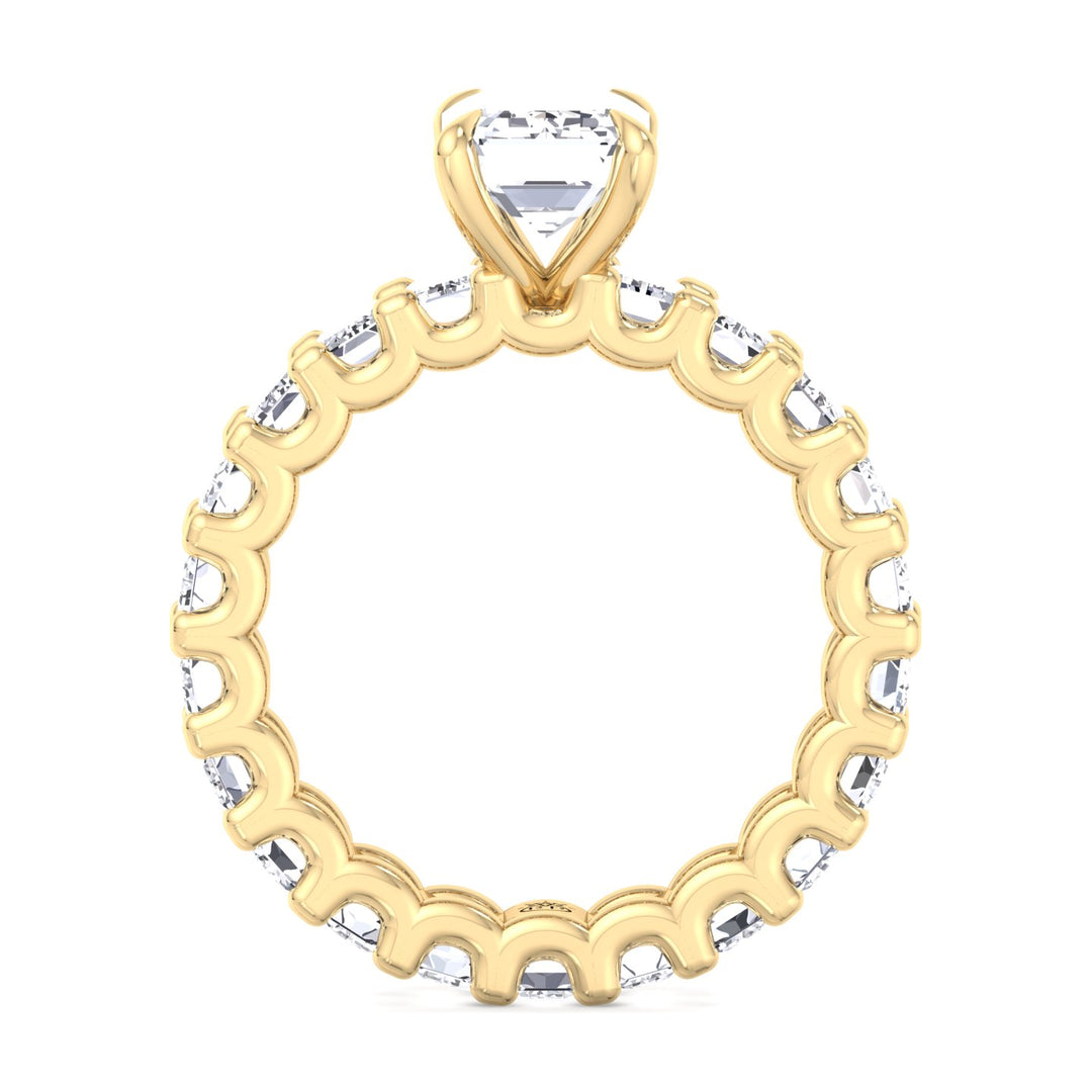 Emerald Cut Eternity Engagement Ring (U-Prong Setting)