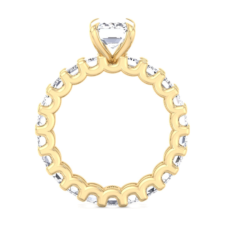 Emerald Cut Eternity Engagement Ring (U-Prong Setting)