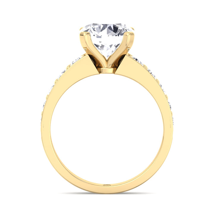 Round Cut Engagement Ring with Sidestones