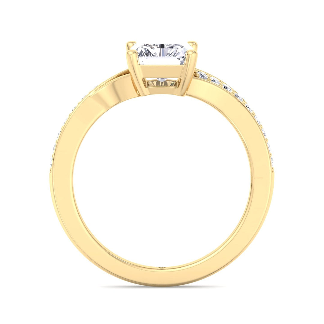 Radiant Cut Engagement Ring With Sidestones
