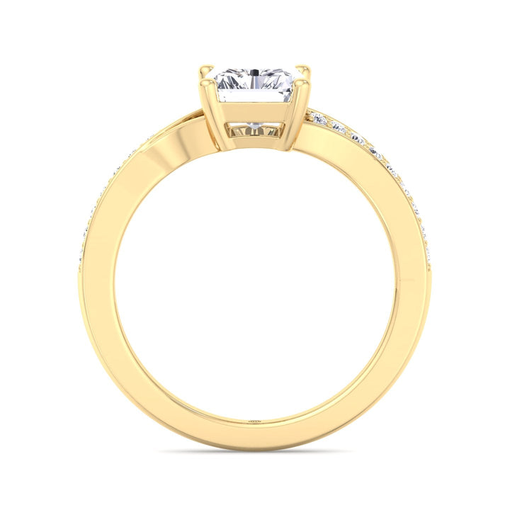 Radiant Cut Engagement Ring With Sidestones
