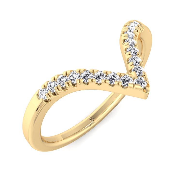 Matching Pave Wedding Band with Curve (0.06 CT)