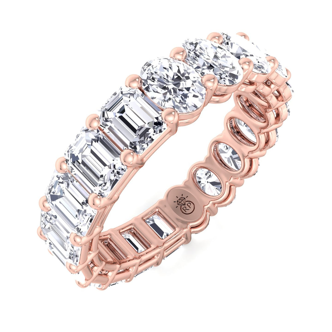 Oval &amp; Emerald Cut Double Shape Eternity Band
