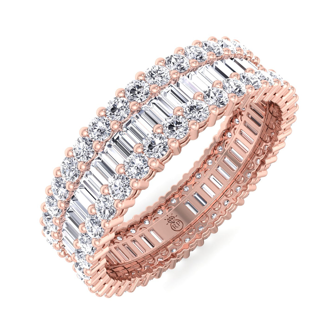 Luxurious Baguette And Round Eternity Band