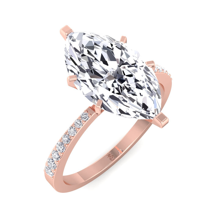 Marquise Cut Engagement Ring with Sidestones