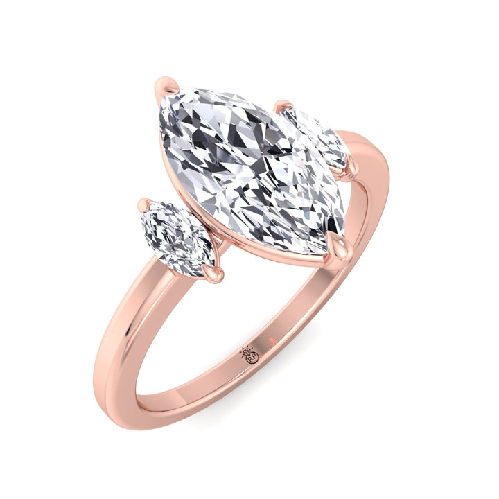 Triple Marquise Cut Engagement Ring