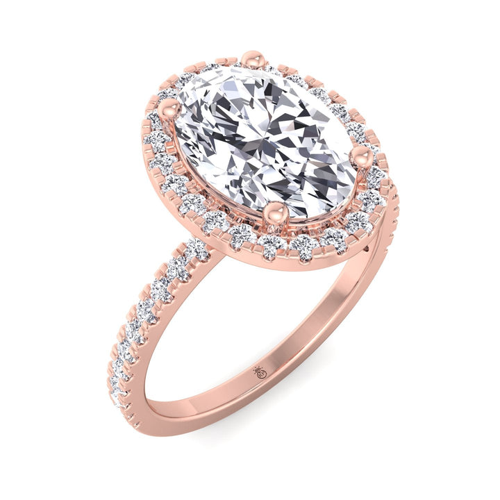 Maui - Oval Cut Halo Engagement Ring With Pavé Band