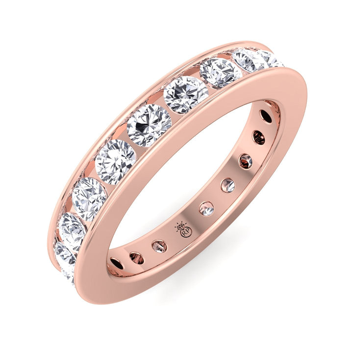 Round Cut Channel Set Eternity Band