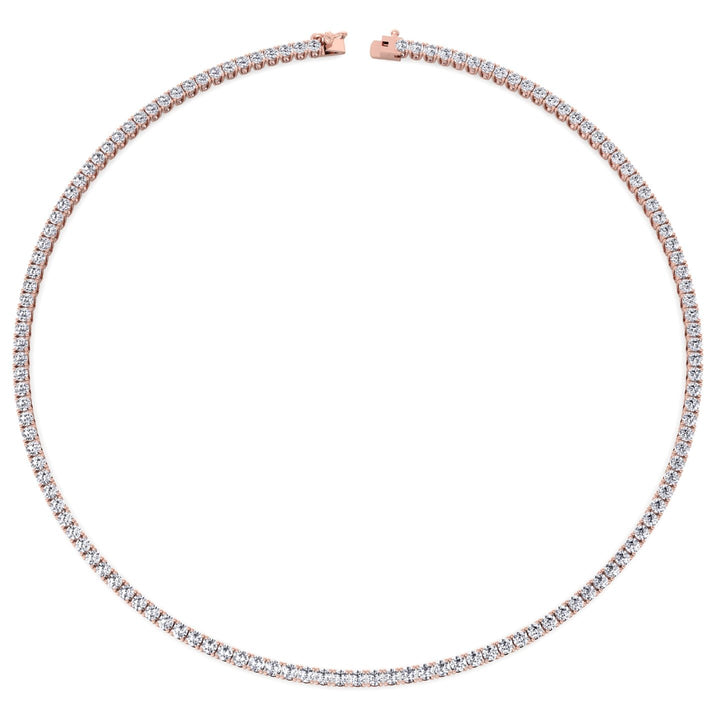7 Carat 4 Prong Tennis Necklace Solid Gold
