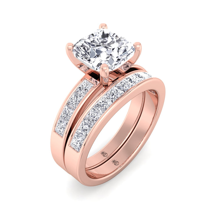 Channel Set Princess Shape Wedding Band (0.48 CT)
