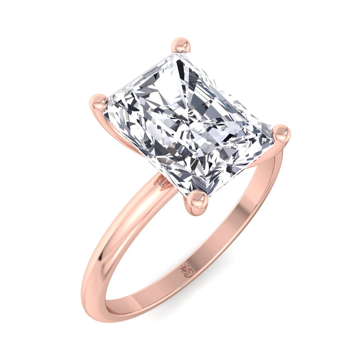 Radiant Cut Invisible Halo Engagement Ring