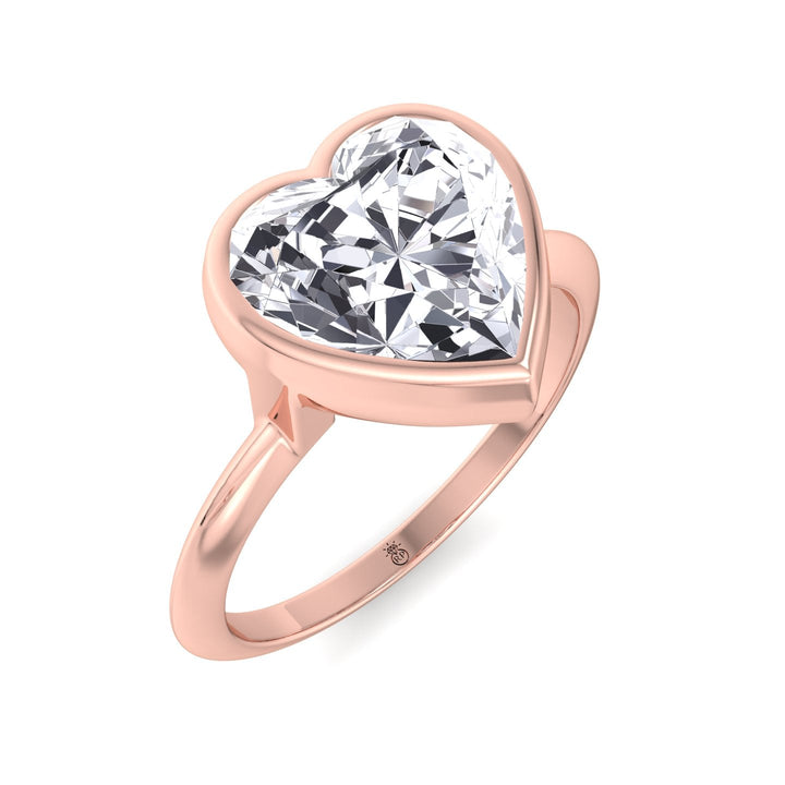 Heart Shape Bezel Set Solitaire Ring