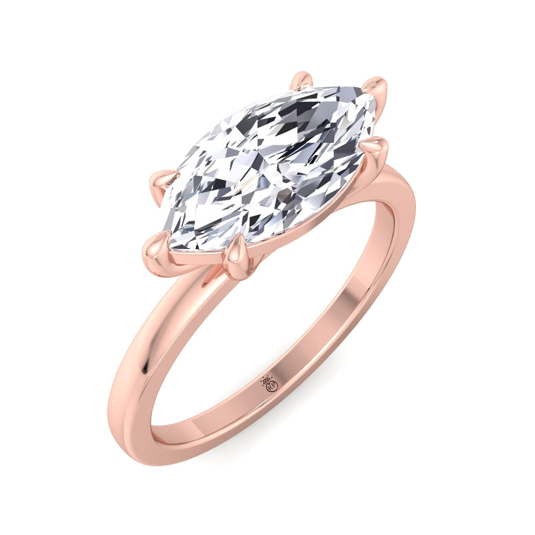 Marquise Cut East West Solitaire Engagement Ring