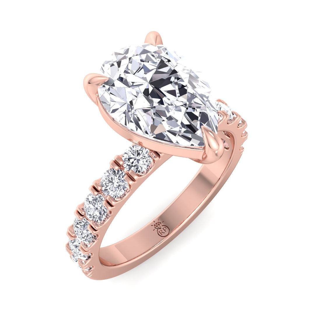 Pear Shape Ring with Sidestones