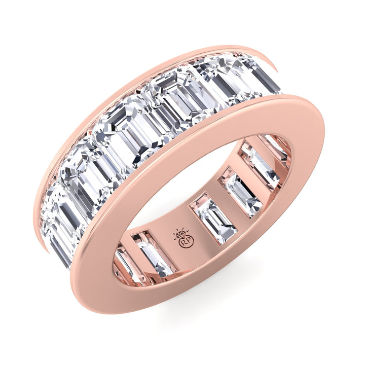 Emerald Cut Channel Set Eternity Band