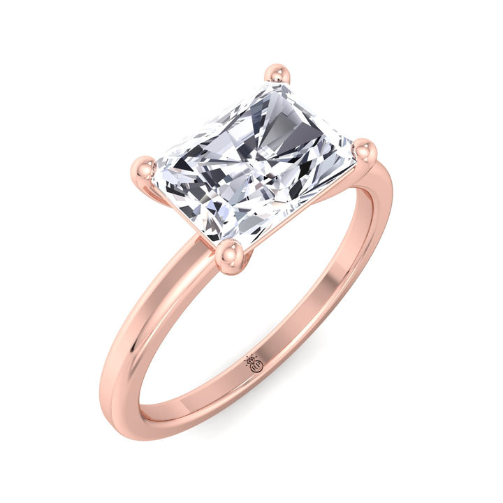 Radiant Cut Solitaire Engagement East West