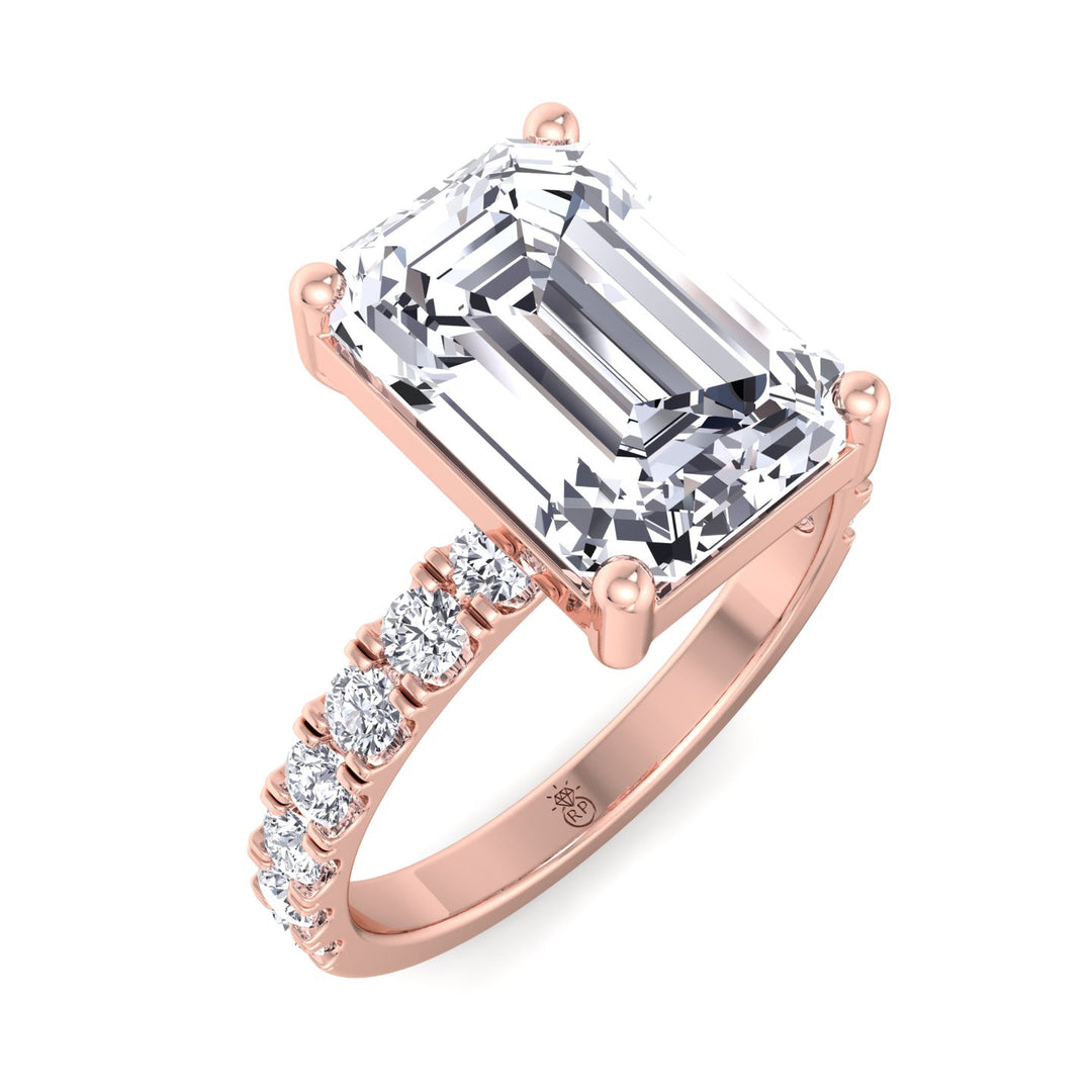 Emerald Cut Engagement Ring with Sidestones