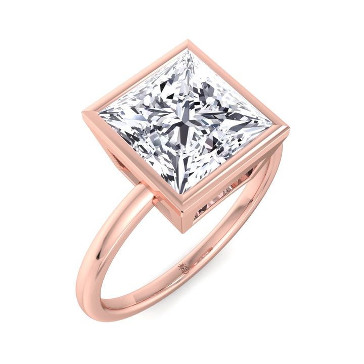 Princess Cut Bezel Set Engagement Ring