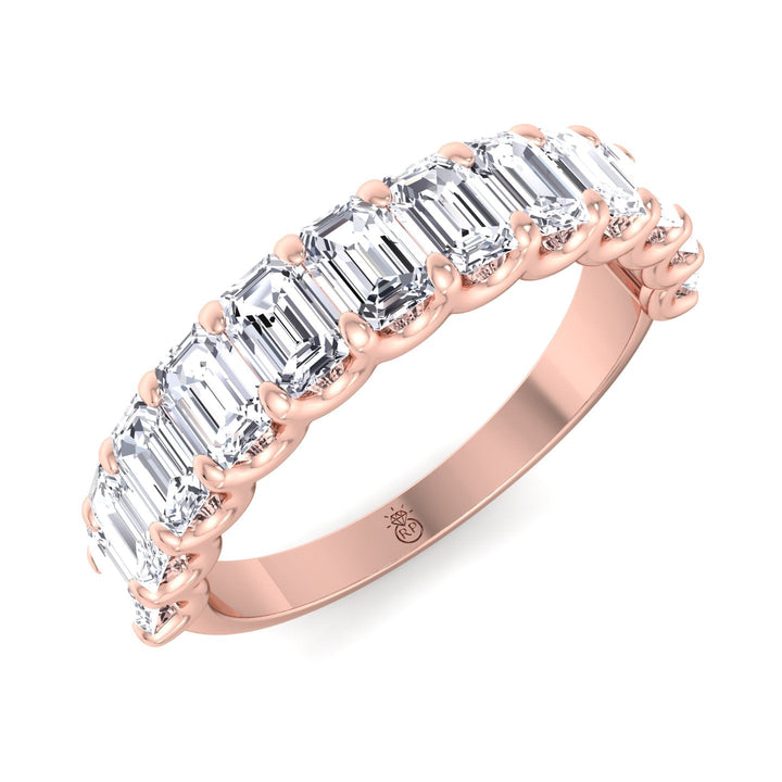 Emerald Cut Semi/Halfway Eternity Band