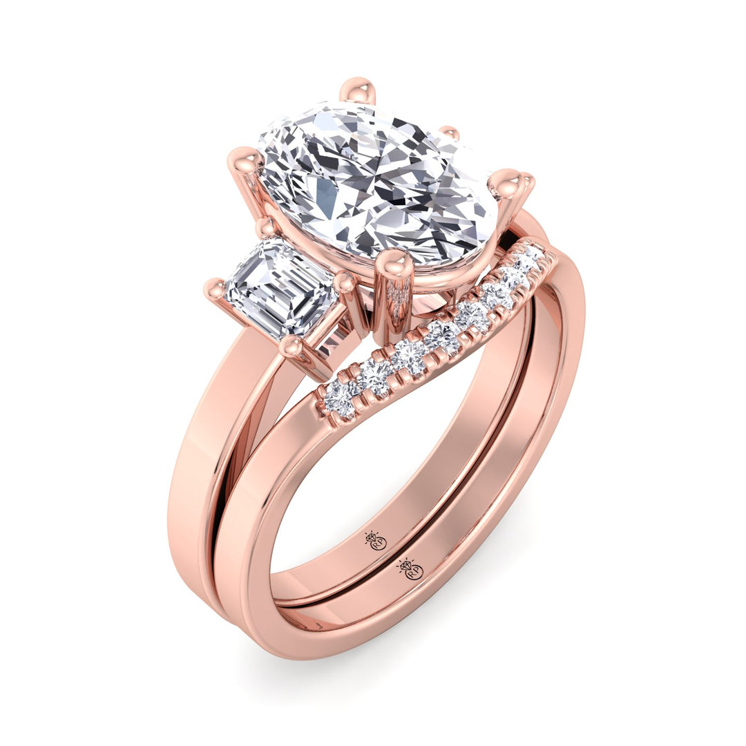 Stackable Wedding Band with Curve (0.035CT)