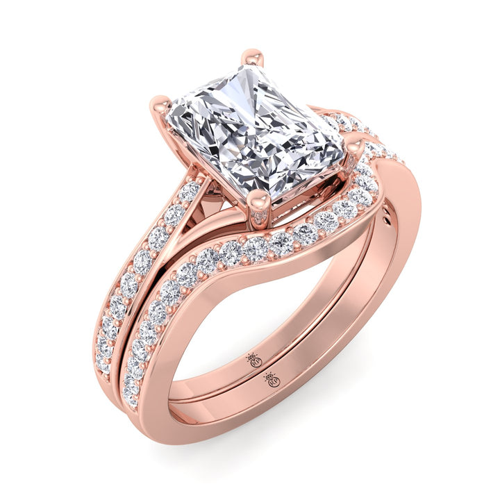 Stackable Pave Wedding Band with Curve (0.13 CT)