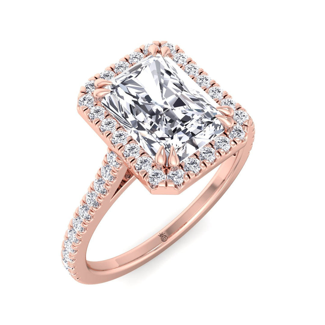 Radiant Cut Engagement Ring With Pavé Band
