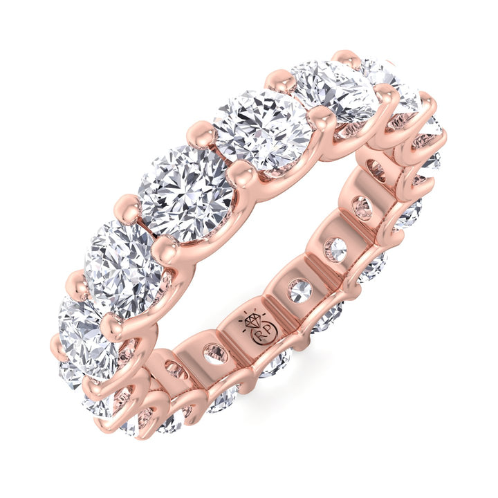 Round Cut U-Prong Eternity Band