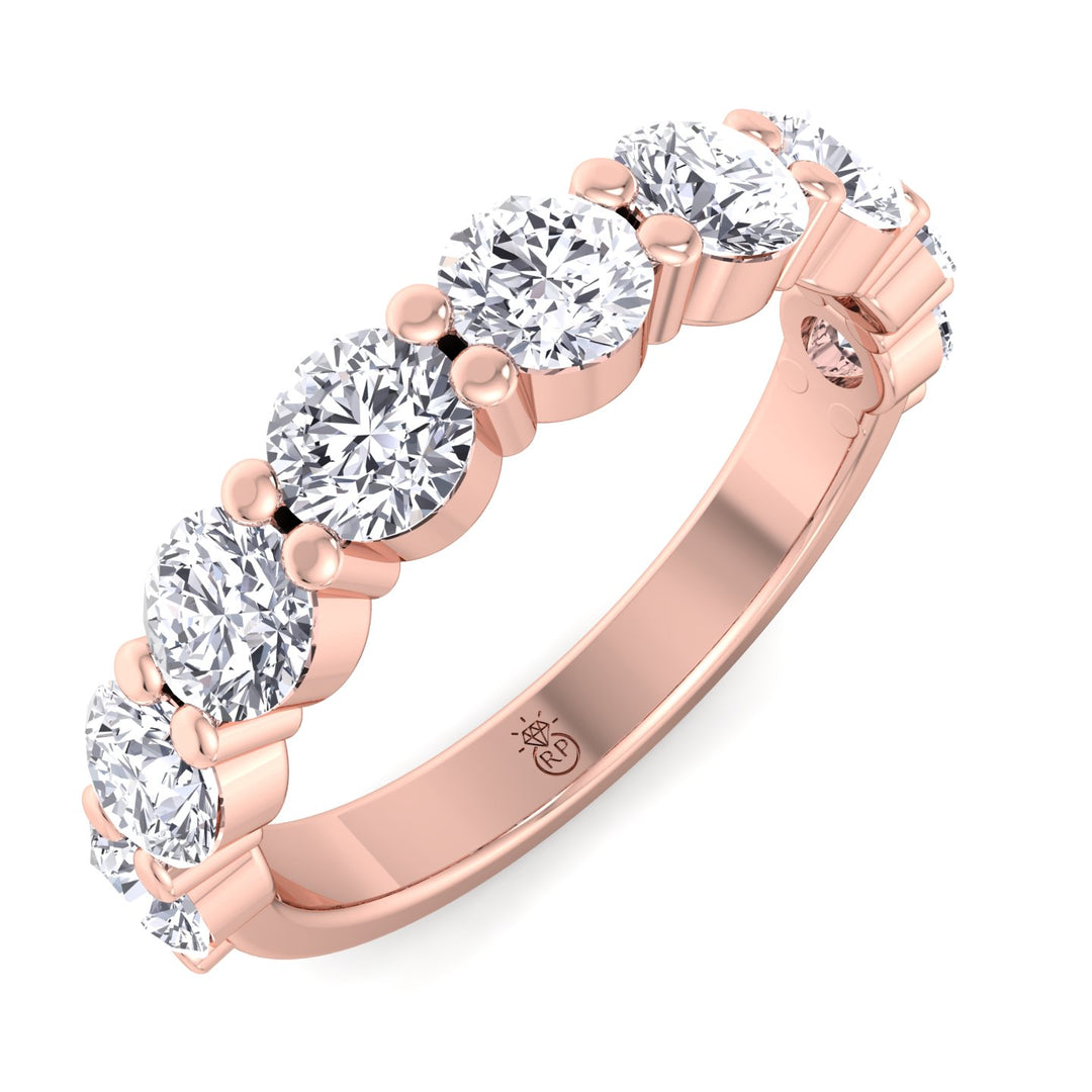 Round Cut Semi/Halfway Eternity Band