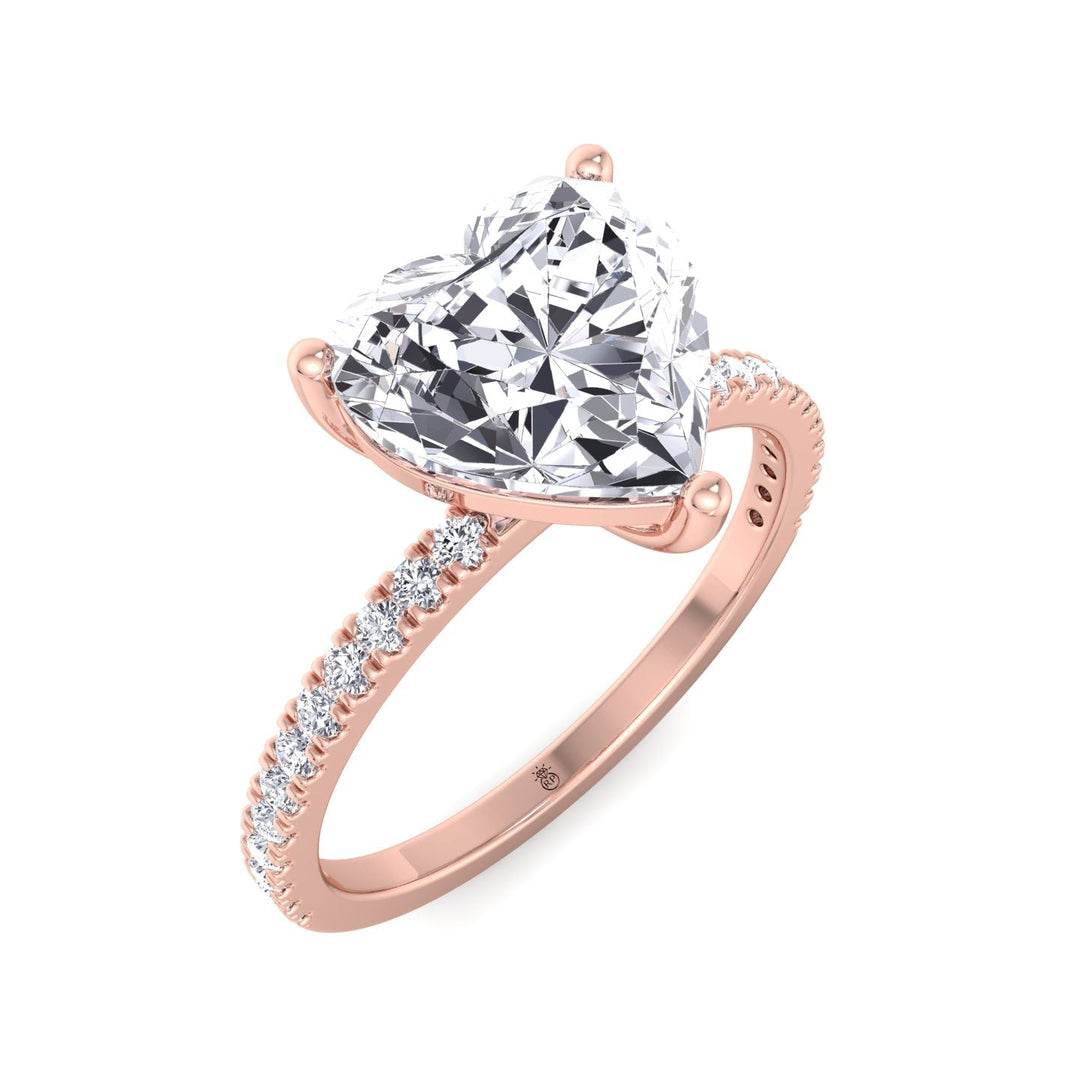Heart Shape Engagement Ring With Sidestones