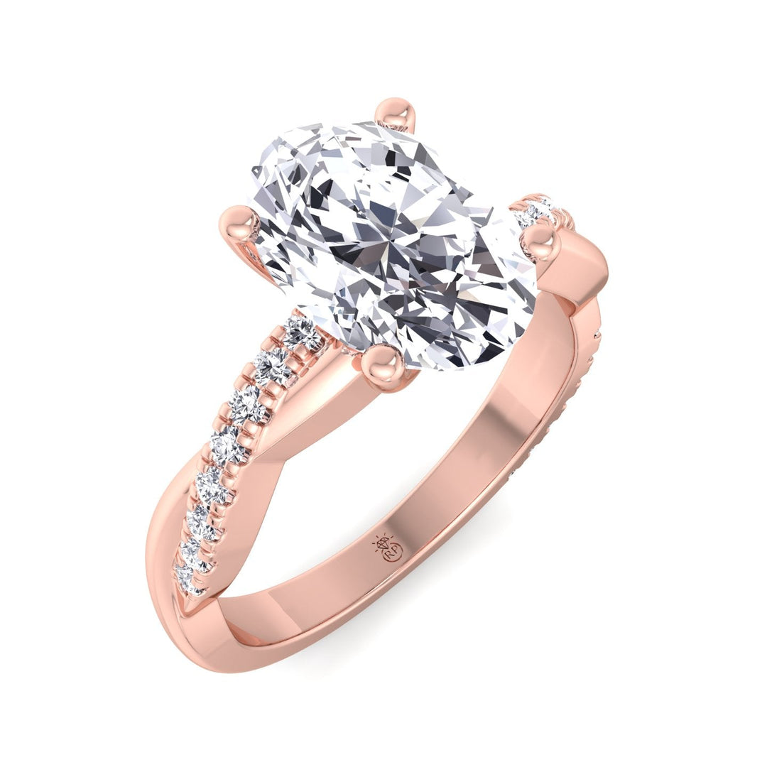Oval Cut Engagement Ring with Twisted Band