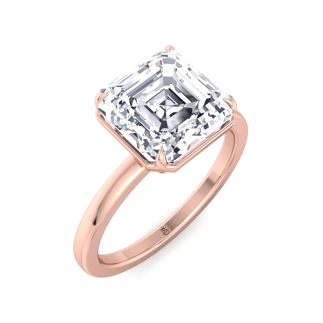 Asscher Cut Solitaire Engagement Ring