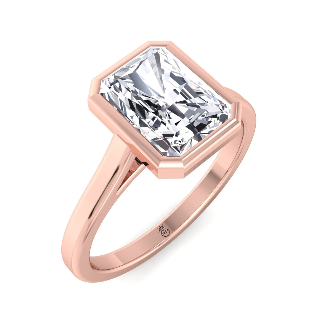 Radiant Cut Solitaire Engagement Ring Bezel Set