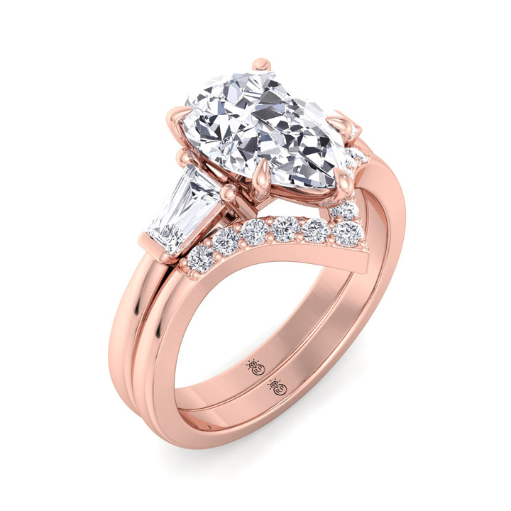 Matching Wedding Band with Curve (0.05 CT)