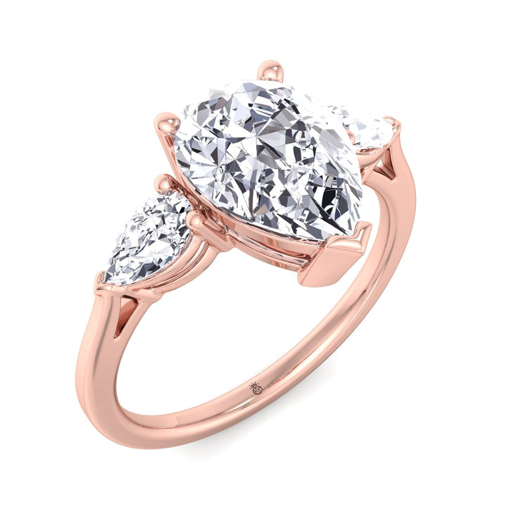 Pear Shape   Engagement Ring With Pear Sidestones