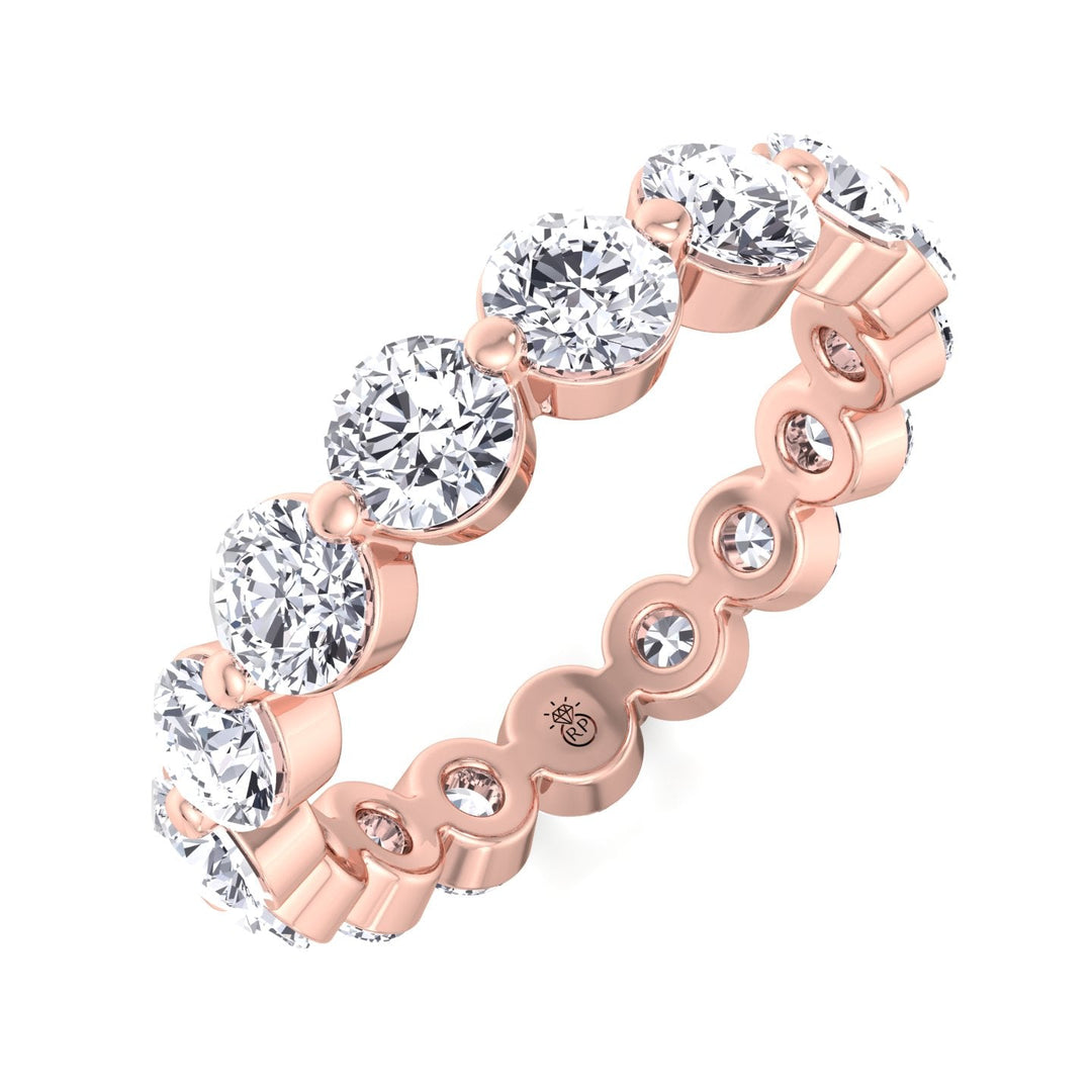 Round Cut Single Prong Eternity Band