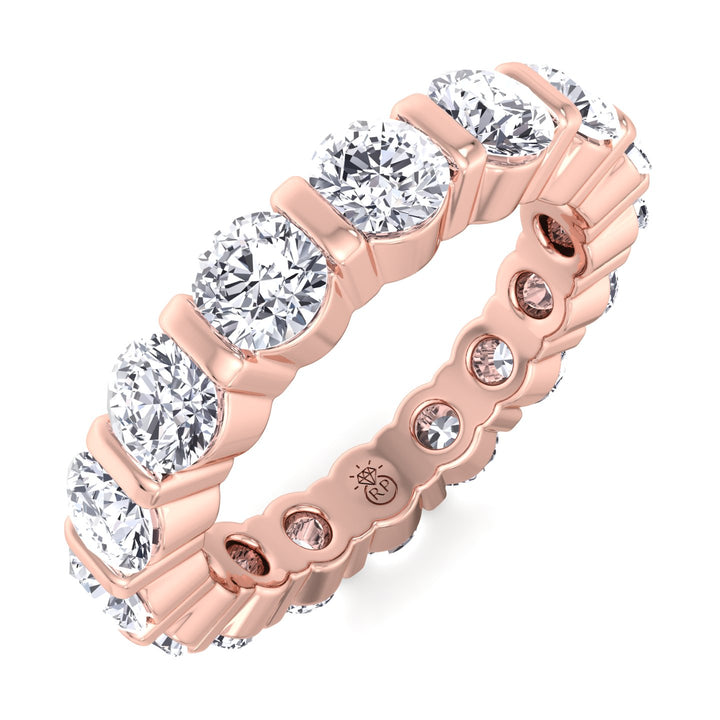 Round Cut Bar Set Eternity Band