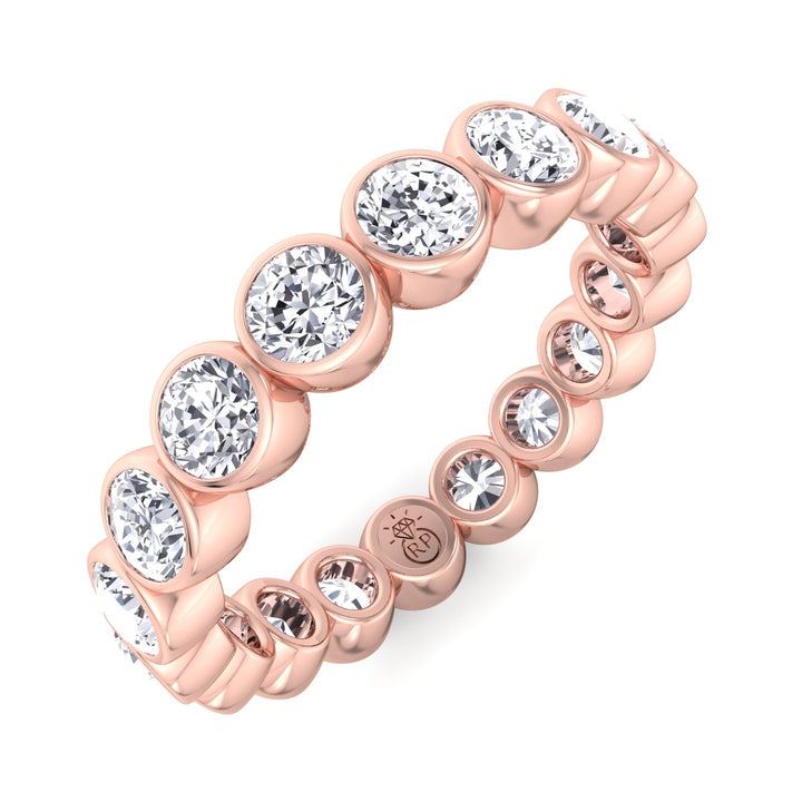 Round Cut Bezel Set Eternity Band