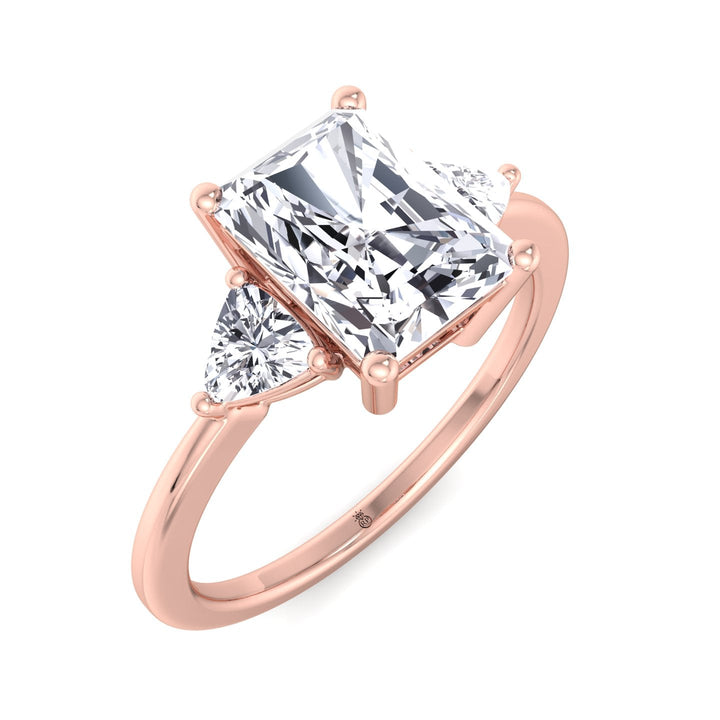 Radiant Cut Engagement Ring with Sidestones