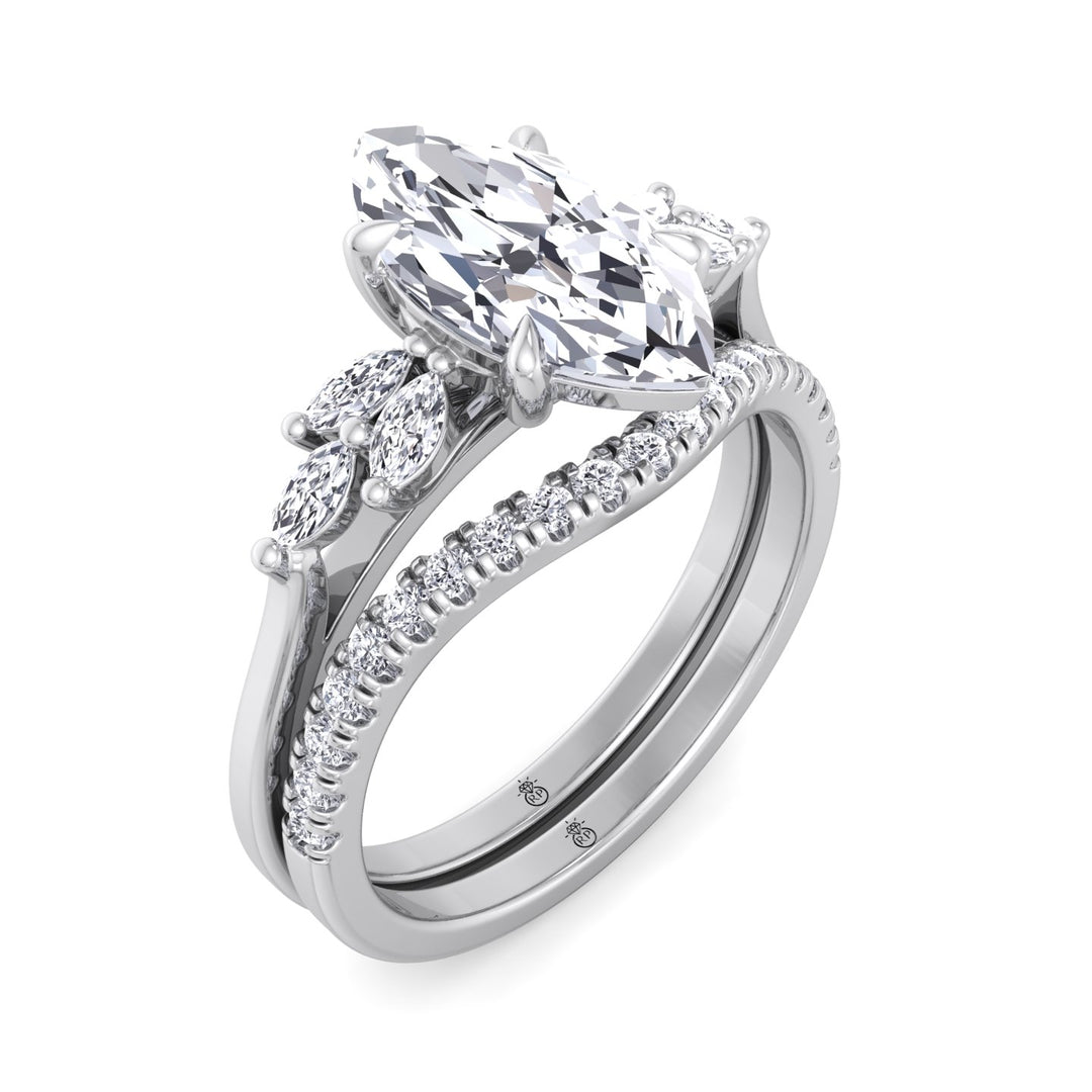 Pave Wedding Band with Curve (0.09 CT)