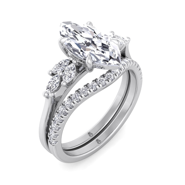 Pave Wedding Band with Curve (0.09 CT)