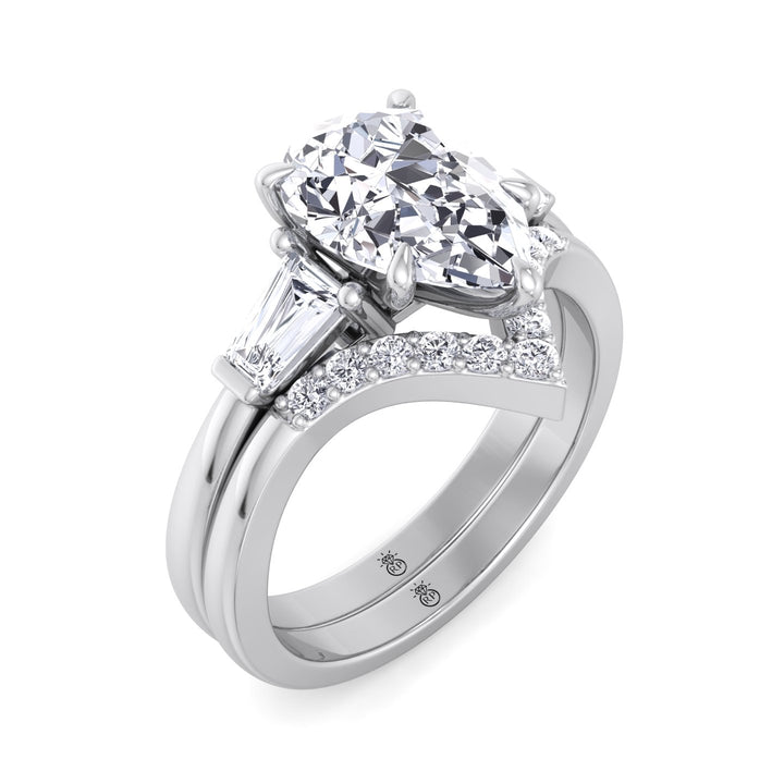 Matching Wedding Band with Curve (0.05 CT)