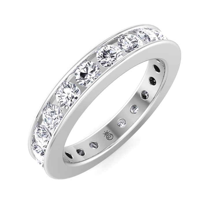 Round Cut Channel Set Eternity Band