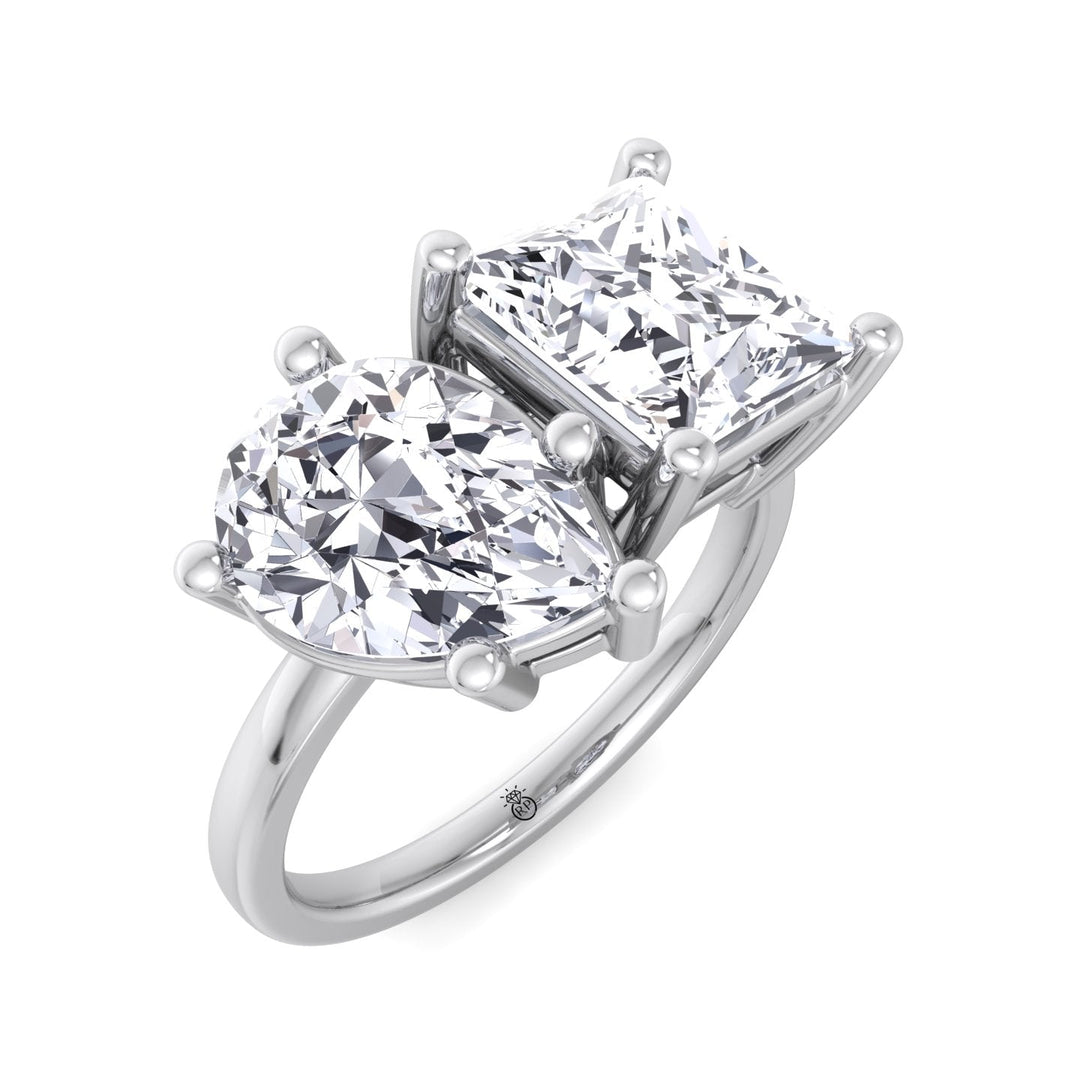 Pear &amp; Princess Cut Two Stone Engagement Ring